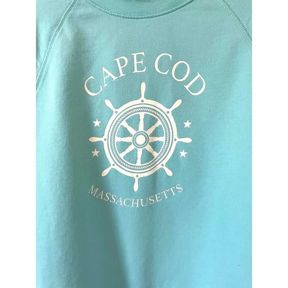 J. Crew Cape Cod Crewneck Sweatshirt Teal Blue Size Small